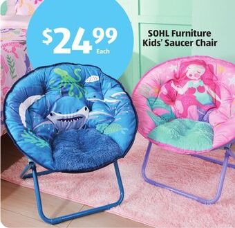 Aldi Sohl furniture kids' saucer chair offer