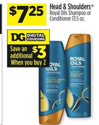 Dollar General Head & shoulders® royal oils shampoo or conditioner offer