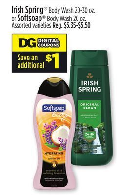 Dollar General Irish spring® or softsoap® offer