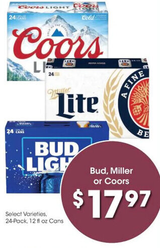 Kroger Bud, Miller or Coors offer