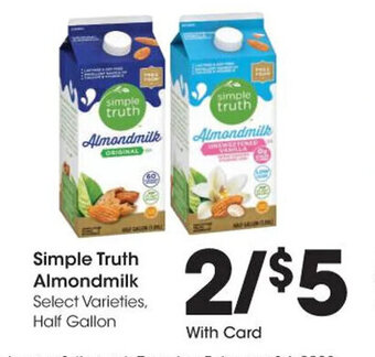 Kroger Simple Truth Almondmilk offer
