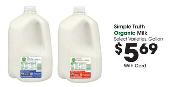Kroger Simple Truth Organic Milk offer