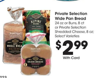 Kroger Private Selection Wide Pan Bread offer