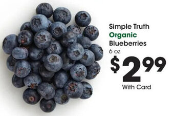 Kroger Simple Truth Organic Blueberries 6 oz offer