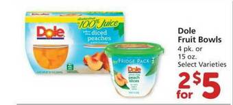 Albertsons Dole Fruit Bowls offer