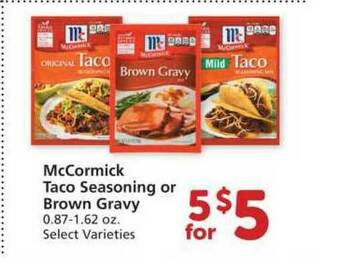 Albertsons Mccormick Taco Seasoning Or Brown Gravy offer