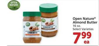 Albertsons Open Nature Almond Butter offer