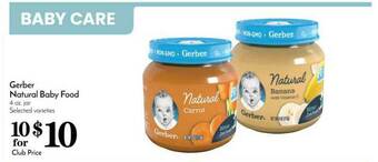 Pavilions Gerber Natural Baby Food offer