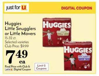 Pavilions Huggies Little Snugglers Or Little Movers offer
