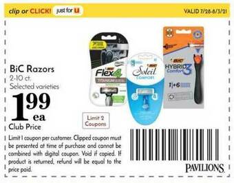 Pavilions BiC Razors offer