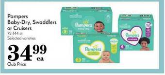 Pavilions Pampers Baby-Dry, Swaddlers Or Cruisers offer