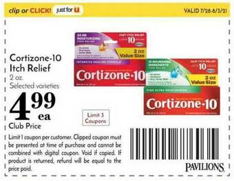 Pavilions Cortizone-10 Itch Relief offer