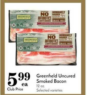 Pavilions Greenfield Uncured Smoked Bacon offer