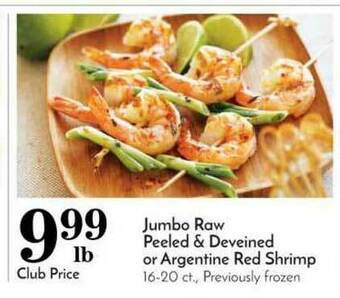 Pavilions Jumbo Raw Peeled & Deveined Or Argentine Red Shrimp offer