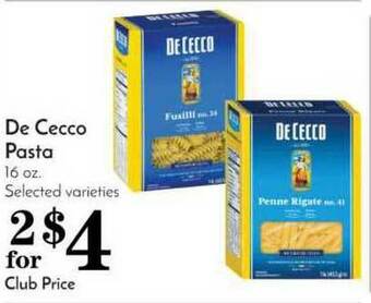 Pavilions De Cecco Pasta offer