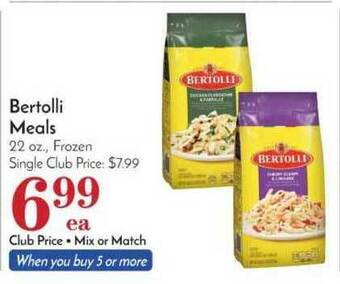 Pavilions Bertolli Meals offer