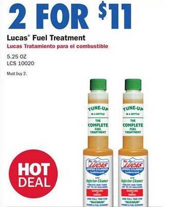 Carquest Lucas fuel treatment offer