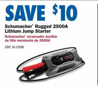 Carquest Schumacher rugged 2500a lithium jump starter offer