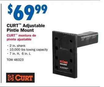 Curt adjustable pintle mount