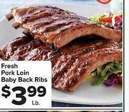 Food Town Store Fresh pork loin baby back ribs offer