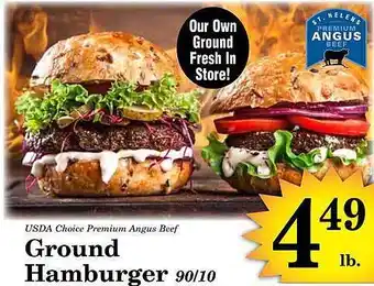 Harvest Foods Usda choice premium angus beef ground ham burger 90 10 offer