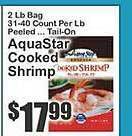 Key Food Aquastar cooked shrimp offer