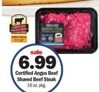 Meijer Certified angus beef shaved beef steak offer