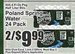 Key Food Poland spring water offer