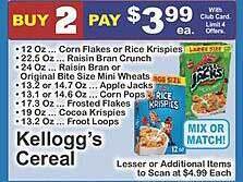 Key Food Kellogg's cereal offer