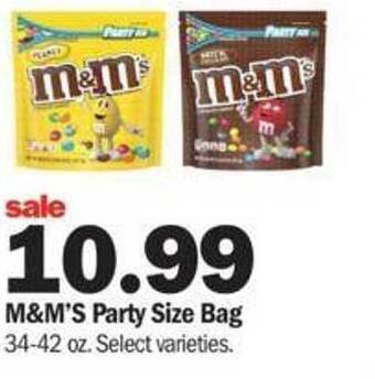 Meijer M&m's party size bag offer