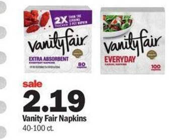 Meijer Vanity fair napkins offer
