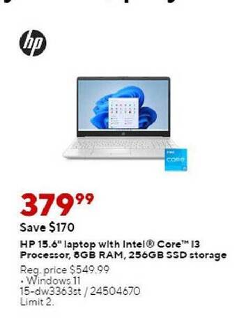 Staples Hp 15.6 offer
