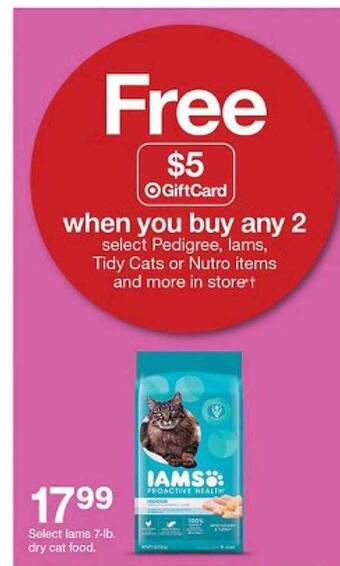 Target Select iams 7-lb dry cat food offer