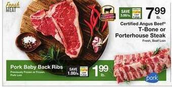 The Fresh Grocer Pork baby back ribs offer