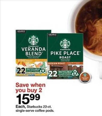 Target Starbucks 22-ct single-serve coffee pods offer