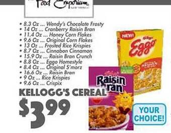 The Food Emporium Kellogg's cereal offer