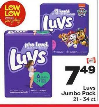 Weis Markets Luvs jumbo pack offer