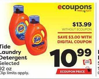 Weis Markets Tide laundry detergent offer