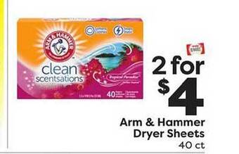 Weis Markets Arm & hammer dryer sheets offer