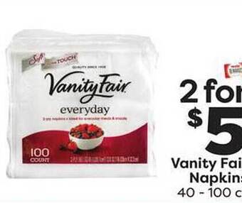 Weis Markets Vanity fair napkins offer
