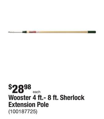 The Home Depot Wooster 4 ft.- 8 ft. sherlock extension pole offer