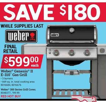 Ace Hardware Weber genesis ii e-310 gas grill offer