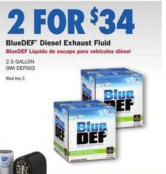 Advance Auto Parts Bluedef diesel exhaust fluid offer