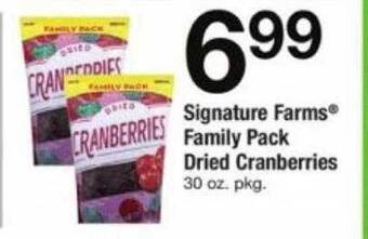 ACME Signature farms family pack dried cranberries offer