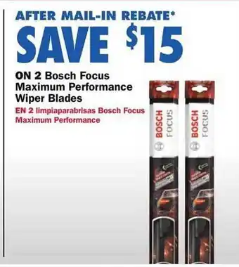 Advance Auto Parts On 2 bosch focus maximum performance wiper blades offer