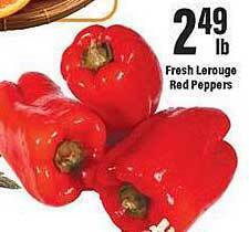 Big Y Fresh lerouge red peppers offer