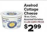 Foodtown supermarkets Axelrod cottage cheese offer