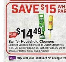 Giant Food Swiffer household cleaners offer