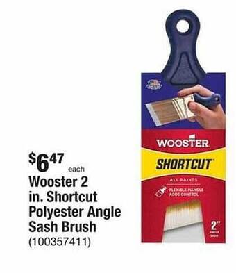 The Home Depot Wooster 2 in. shortcut polyester angle sash brush offer
