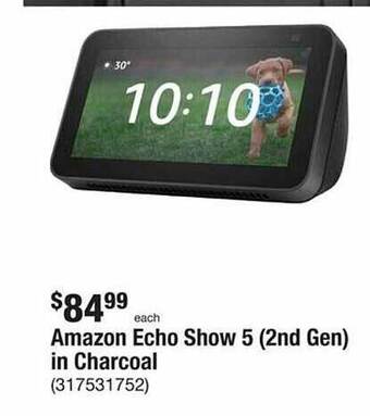 The Home Depot Amazon echo show 5 (2nd gen) in charcoal offer